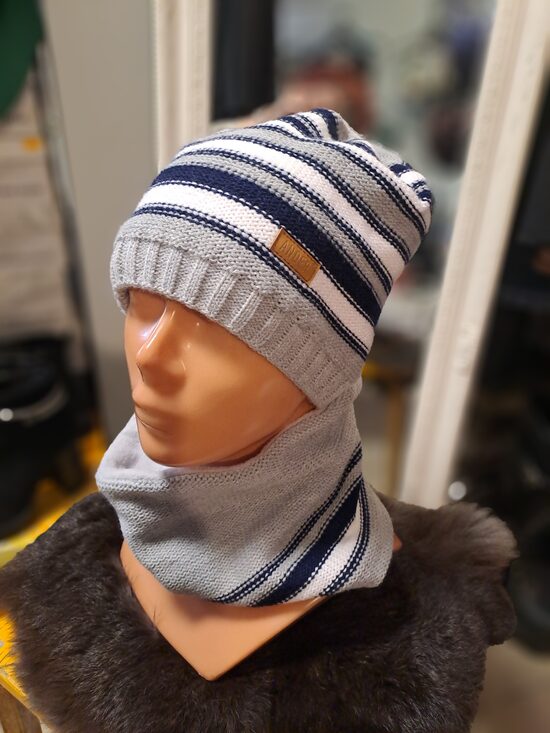 Komplekts pusaudžu cepure ar silto oderi +tuneļšalle