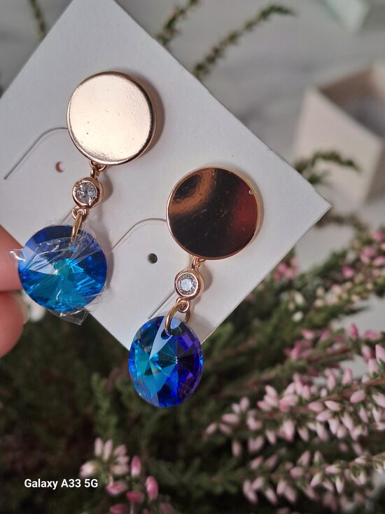 Nagliņ auskari ar swarovski kristālu