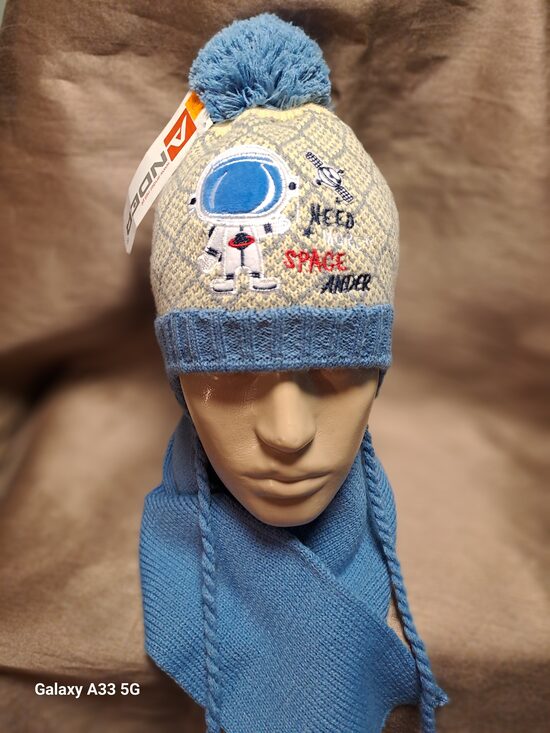 Komplekts kosmonauts, cepure+šalle 2/3gadi